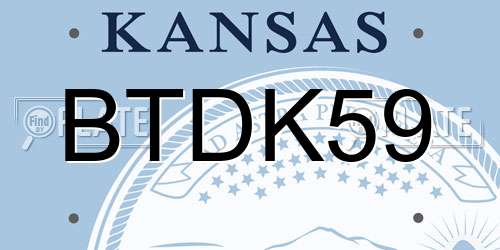 BTDK59 Kansas License Plate