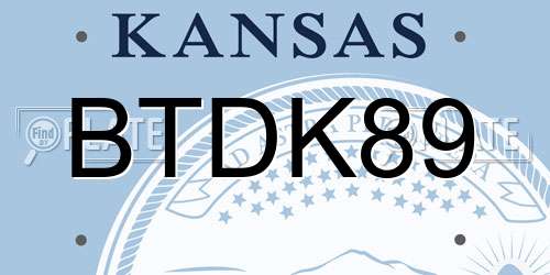 BTDK89 Kansas License Plate