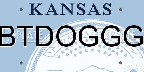 BTDOGGG Kansas License Plate