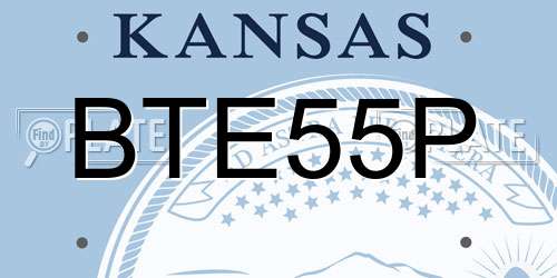 BTE55P Kansas License Plate