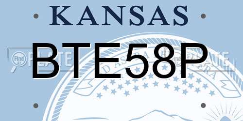 BTE58P Kansas License Plate