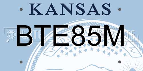 BTE85M Kansas License Plate