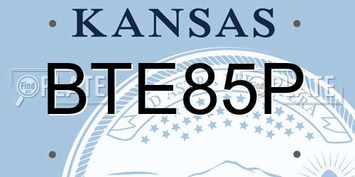 BTE85P Kansas License Plate