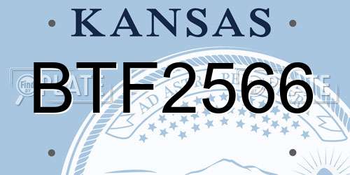 BTF2566 Kansas License Plate