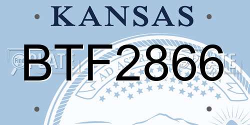 BTF2866 Kansas License Plate