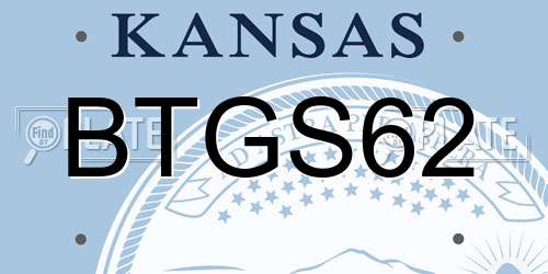 BTGS62 Kansas License Plate