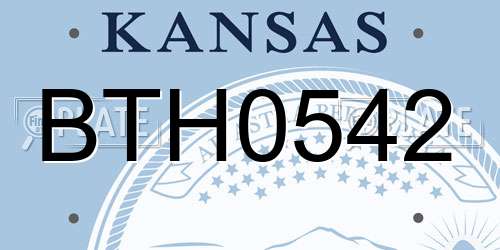 BTH0542 Kansas License Plate