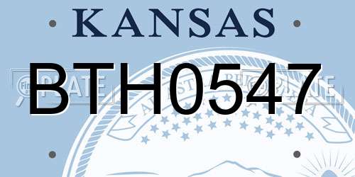 BTH0547 Kansas License Plate