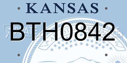 BTH0842 Kansas License Plate