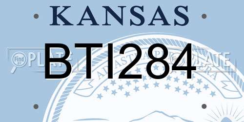 BTI284 Kansas License Plate