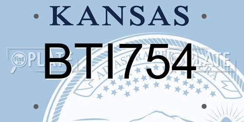 BTI754 Kansas License Plate