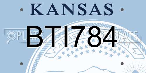 BTI784 Kansas License Plate