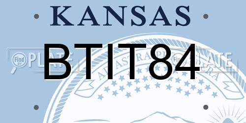 BTIT84 Kansas License Plate