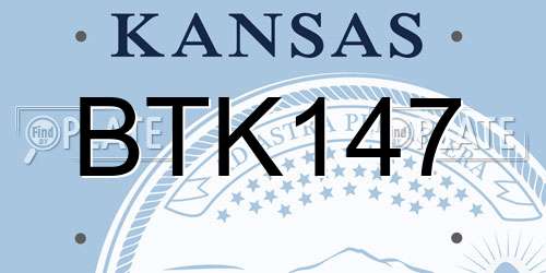 BTK147 Kansas License Plate