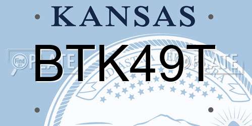 BTK49T Kansas License Plate