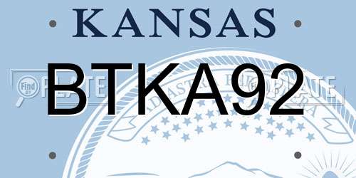 BTKA92 Kansas License Plate