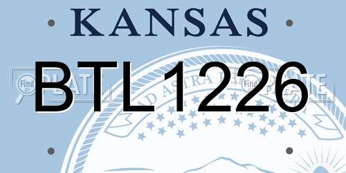 BTL1226 Kansas License Plate