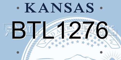 BTL1276 Kansas License Plate