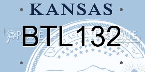 BTL132 Kansas License Plate