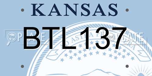 BTL137 Kansas License Plate