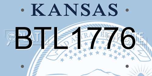 BTL1776 Kansas License Plate