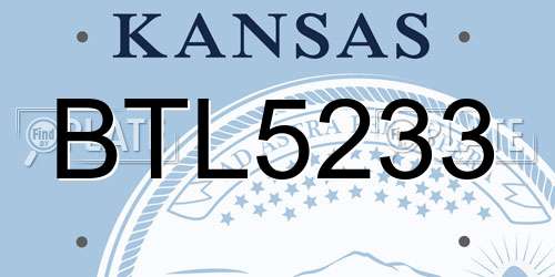 BTL5233 Kansas License Plate