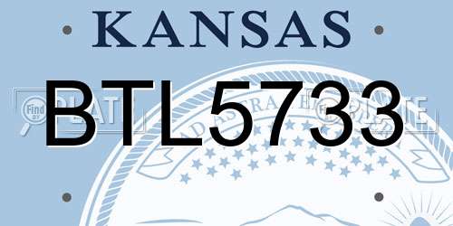 BTL5733 Kansas License Plate