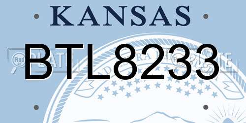 BTL8233 Kansas License Plate