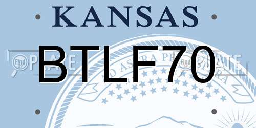BTLF70 Kansas License Plate
