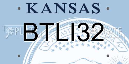BTLI32 Kansas License Plate