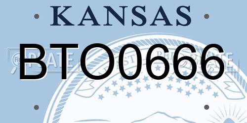 BTO0666 Kansas License Plate