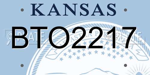 BTO2217 Kansas License Plate