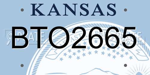 BTO2665 Kansas License Plate