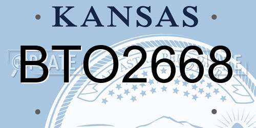 BTO2668 Kansas License Plate