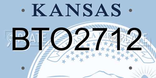 BTO2712 Kansas License Plate