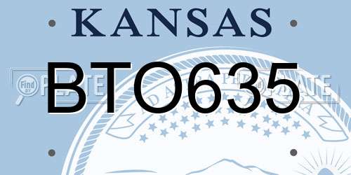 BTO635 Kansas License Plate