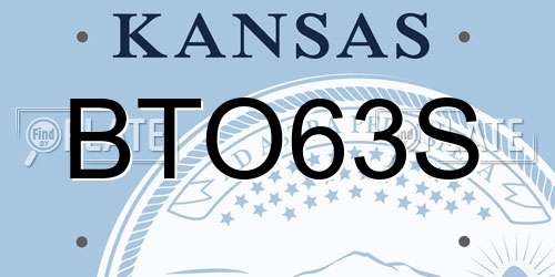 BTO63S Kansas License Plate
