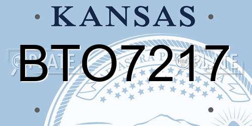 BTO7217 Kansas License Plate