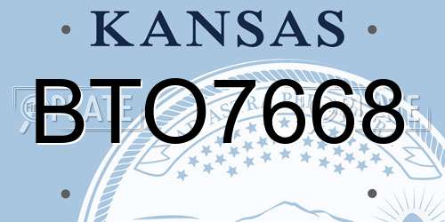 BTO7668 Kansas License Plate
