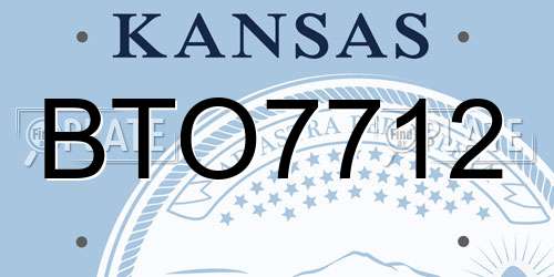 BTO7712 Kansas License Plate