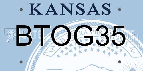 BTOG35 Kansas License Plate