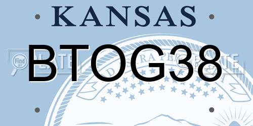 BTOG38 Kansas License Plate