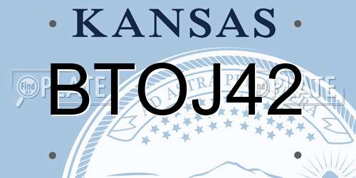 BTOJ42 Kansas License Plate