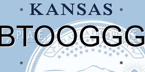 BTOOGGG Kansas License Plate