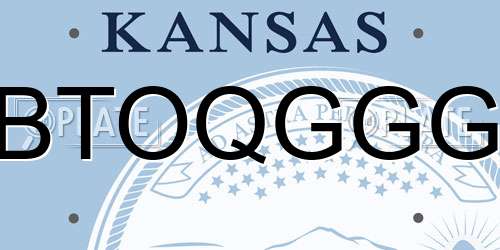 BTOQGGG Kansas License Plate