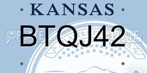 BTQJ42 Kansas License Plate