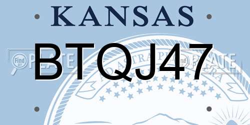 BTQJ47 Kansas License Plate