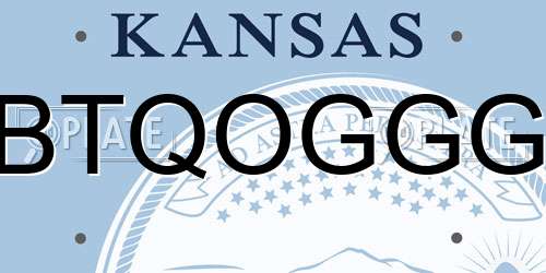 BTQOGGG Kansas License Plate