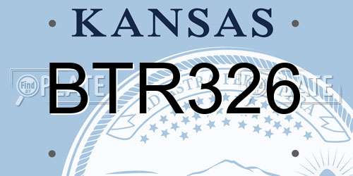 BTR326 Kansas License Plate