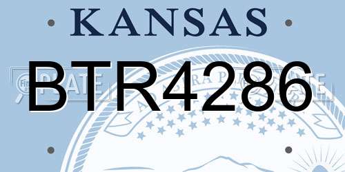 BTR4286 Kansas License Plate